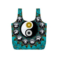 Yin Yang Horoscope Astrology Zodiac Signs Zodiac Full Print Recycle Bag (s) by Wegoenart