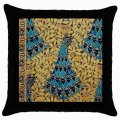 Vintage Decor Decorative Ornamental Flora Nature Throw Pillow Case (black) by Wegoenart