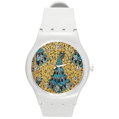 Vintage Decor Decorative Ornamental Flora Nature Round Plastic Sport Watch (m) by Wegoenart