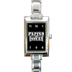 Papino Issues - Italian Humor Rectangle Italian Charm Watch by ConteMonfrey