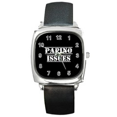 Papino Issues - Italian Humor Square Metal Watch by ConteMonfrey