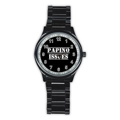 Papino Issues - Italian Humor Stainless Steel Round Watch by ConteMonfrey