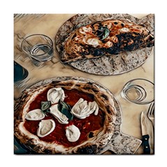 Pizza And Calzone Tile Coaster by ConteMonfrey