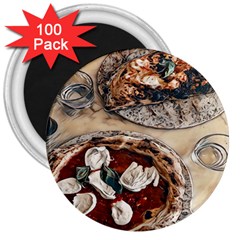 Pizza And Calzone 3  Magnets (100 Pack)