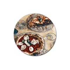 Pizza And Calzone Magnet 3  (round) by ConteMonfrey