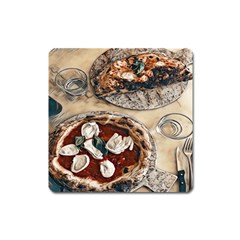 Pizza And Calzone Square Magnet by ConteMonfrey