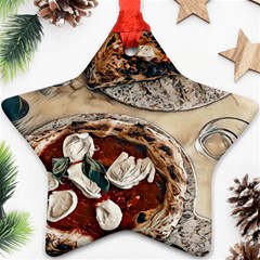 Pizza And Calzone Star Ornament (two Sides) by ConteMonfrey