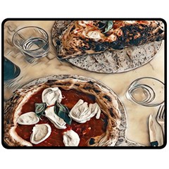 Pizza And Calzone Double Sided Fleece Blanket (medium)  by ConteMonfrey