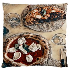 Pizza And Calzone Large Flano Cushion Case (one Side)