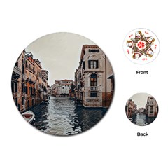 Water Way In Venice Playing Cards Single Design (round) by ConteMonfrey