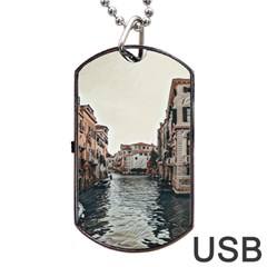 Water Way In Venice Dog Tag Usb Flash (one Side)