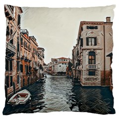 Water Way In Venice Large Flano Cushion Case (two Sides)