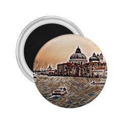 Boat In Venice San Mark`s Basilica - Italian Tour Vintage 2 25  Magnets