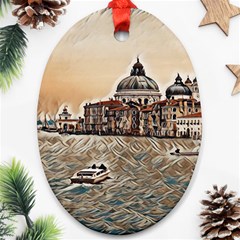 Boat In Venice San Mark`s Basilica - Italian Tour Vintage Ornament (oval) by ConteMonfrey