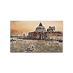 Boat In Venice San Mark`s Basilica - Italian Tour Vintage Sticker (rectangular) by ConteMonfrey