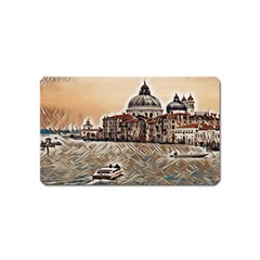 Boat In Venice San Mark`s Basilica - Italian Tour Vintage Magnet (name Card) by ConteMonfrey