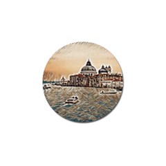 Boat In Venice San Mark`s Basilica - Italian Tour Vintage Golf Ball Marker by ConteMonfrey