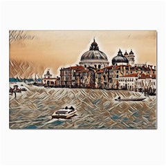 Boat In Venice San Mark`s Basilica - Italian Tour Vintage Postcard 4 x 6  (pkg Of 10) by ConteMonfrey