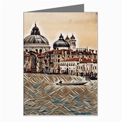 Boat In Venice San Mark`s Basilica - Italian Tour Vintage Greeting Card by ConteMonfrey