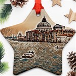 Boat In Venice San Mark`s Basilica - Italian Tour Vintage Star Ornament (Two Sides) Back