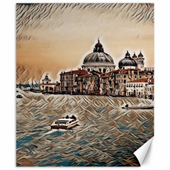 Boat In Venice San Mark`s Basilica - Italian Tour Vintage Canvas 8  X 10  by ConteMonfrey