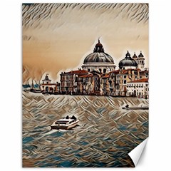 Boat In Venice San Mark`s Basilica - Italian Tour Vintage Canvas 12  X 16  by ConteMonfrey