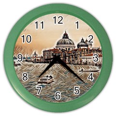 Boat In Venice San Mark`s Basilica - Italian Tour Vintage Color Wall Clock by ConteMonfrey