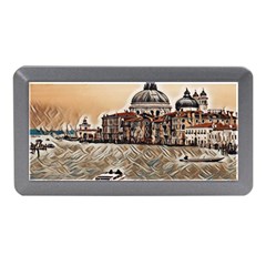 Boat In Venice San Mark`s Basilica - Italian Tour Vintage Memory Card Reader (mini) by ConteMonfrey