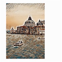 Boat In Venice San Mark`s Basilica - Italian Tour Vintage Small Garden Flag (two Sides)