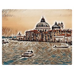 Boat In Venice San Mark`s Basilica - Italian Tour Vintage Double Sided Flano Blanket (medium)  by ConteMonfrey