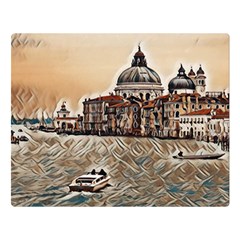 Boat In Venice San Mark`s Basilica - Italian Tour Vintage Double Sided Flano Blanket (large)  by ConteMonfrey