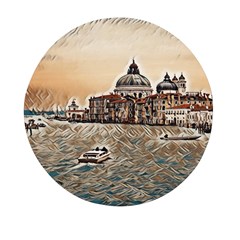 Boat In Venice San Mark`s Basilica - Italian Tour Vintage Mini Round Pill Box