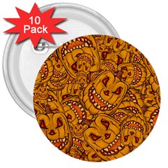 Halloween Background Halloween Texture October 3  Buttons (10 Pack)  by Wegoenart