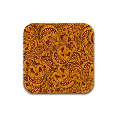 Halloween Background Halloween Texture October Rubber Square Coaster (4 Pack) by Wegoenart