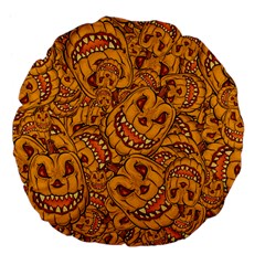 Halloween Background Halloween Texture October Large 18  Premium Flano Round Cushions by Wegoenart