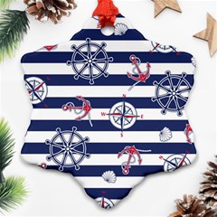 Seamless Marine Pattern Ornament (snowflake)