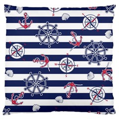 Seamless Marine Pattern Large Flano Cushion Case (one Side)