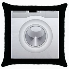 Washing Machine Cartoon Drawing Vector Throw Pillow Case (black)