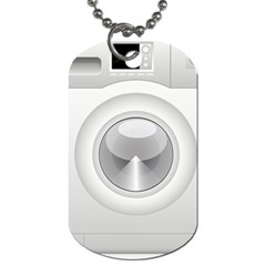 Washing Machine Cartoon Drawing Vector Dog Tag (one Side) by Jancukart