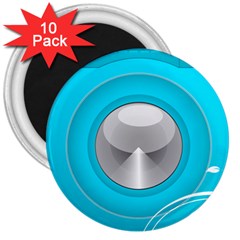 Blue Washing Machine, Electronics 3  Magnets (10 Pack)  by Jancukart