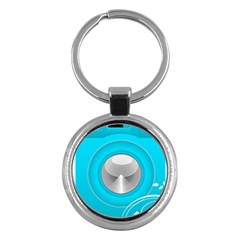 Blue Washing Machine, Electronics Key Chain (round) by Jancukart