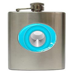 Blue Washing Machine, Electronics Hip Flask (6 Oz) by Jancukart