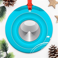 Blue Washing Machine, Electronics Round Ornament (two Sides)