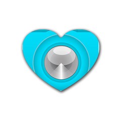 Blue Washing Machine, Electronics Rubber Heart Coaster (4 Pack)