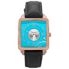 Blue Washing Machine, Electronics Rose Gold Leather Watch 