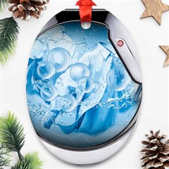 Silver Framed Washing Machine Animated Ornament (oval)