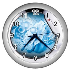 Silver Framed Washing Machine Animated Wall Clock (silver)