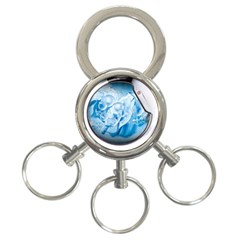 Silver Framed Washing Machine Animated 3-ring Key Chain