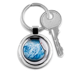 Silver Framed Washing Machine Animated Key Chain (round) by Jancukart