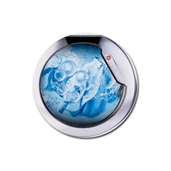 Silver Framed Washing Machine Animated Rubber Coaster (round) by Jancukart